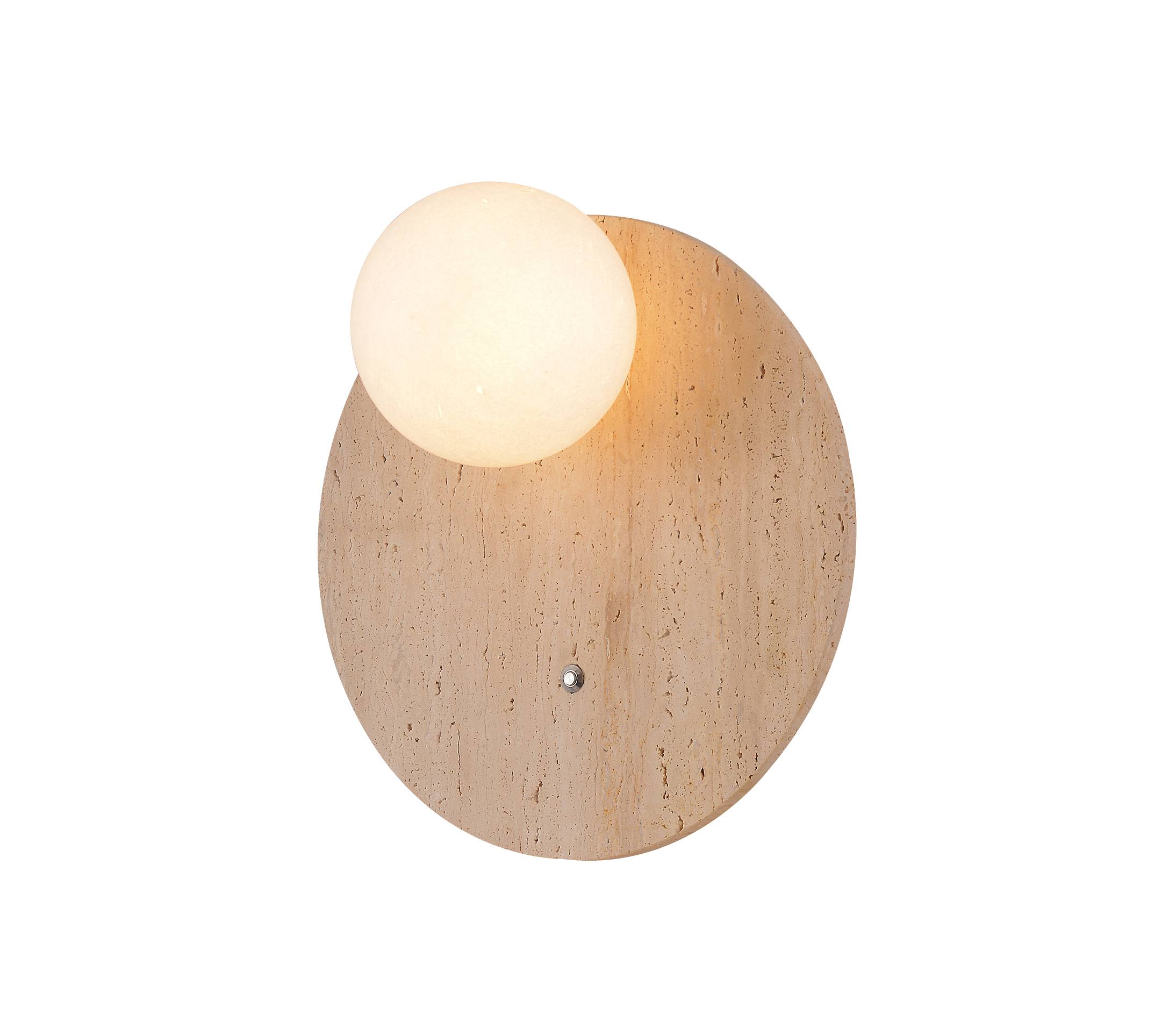 Rund Travertin Globe Vägglampa