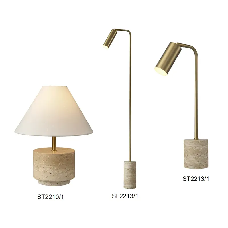 Travertin golvlampa