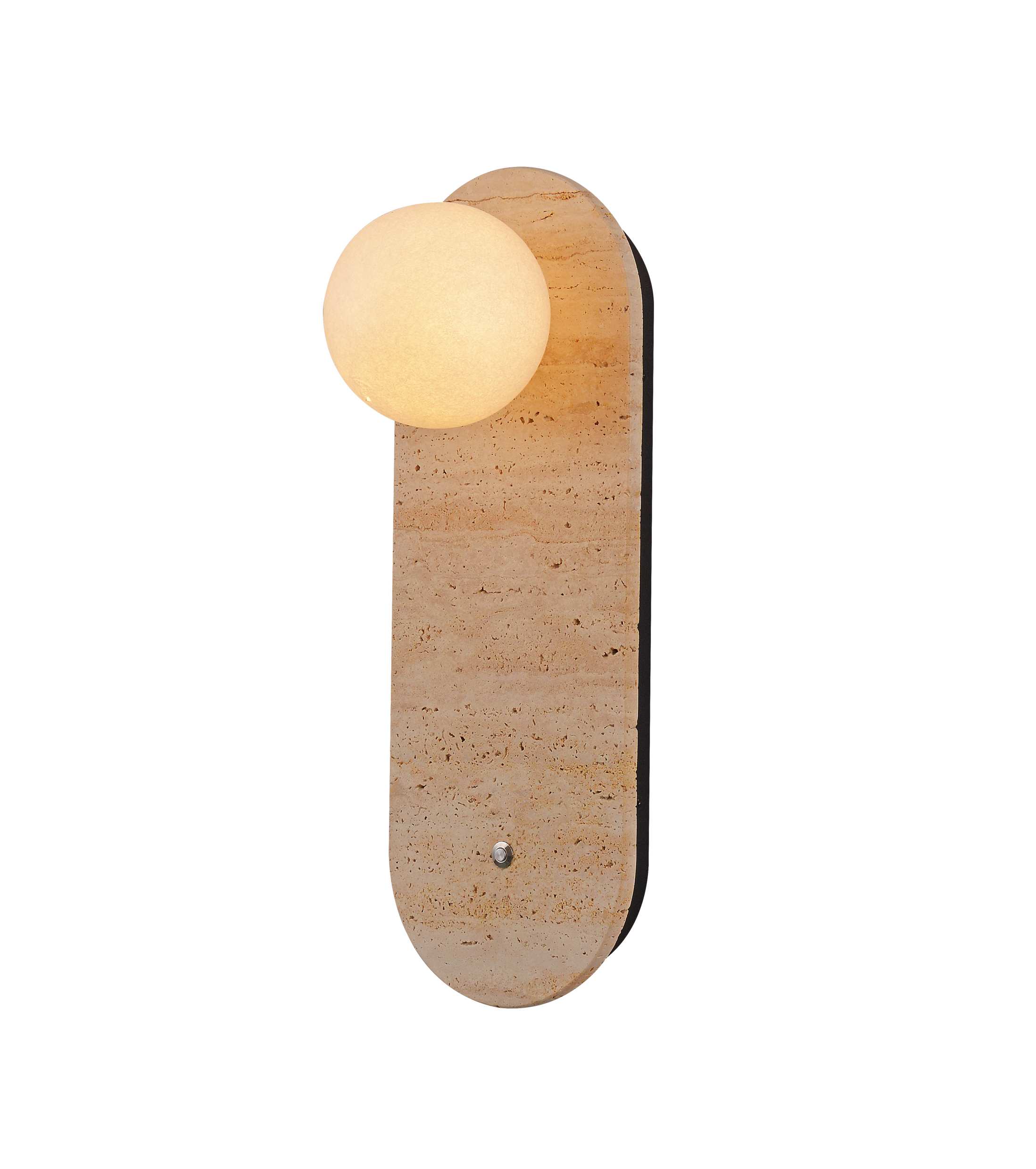 Travertin Oval Globe Vägglampa